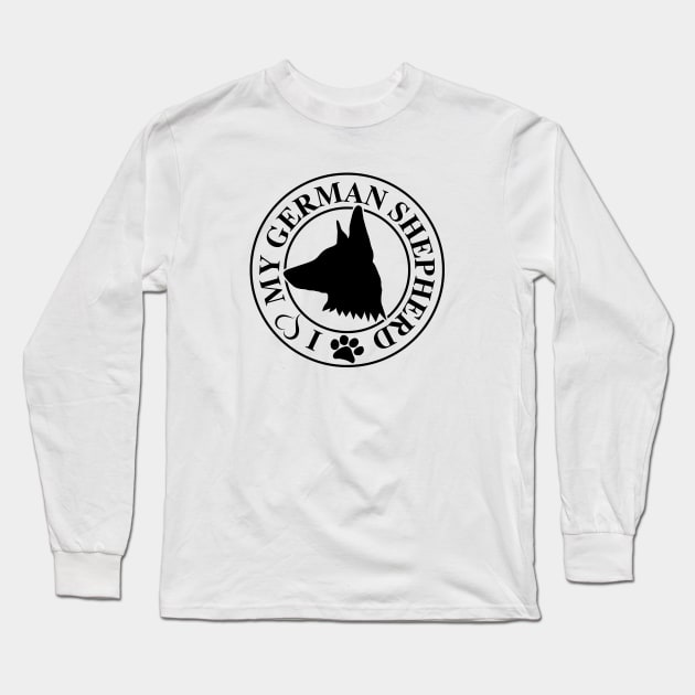 I Love My German Shepherd Black Long Sleeve T-Shirt by KevinWillms1